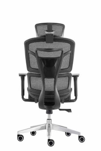 Chaise de bureau à dossier haut au design moderne, chaise de bureau professionnelle en maille rembourrée, ergonomique, appui-tête réglable, extensible - Product Image 4