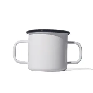 Kim Loại Di Động Cắm Trại Men Cà Phê Mug Bé Dễ Thương Sữa Pot Ename Mug Với Đôi Xử Lý Cho Kid/Chilren