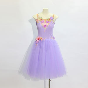 Vestido de Tutú Romántico Profesional para Niñas, Diseño Floral Hecho a Mano, Falda de Tul Suave para Bailarina, Diseño Lavanda, Estilo Cascanueces, Fitdance - Product Image 3
