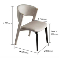 Mobilier de maison moderne en bois blanc Salle à manger 4 6 8 chaises avec cuir pour restaurant Hôtel Café Chaise de salle à manger