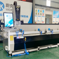 Máquina de fresado automática para perfiles de aluminio, componentes principales PLC y motor, máquina perforadora de bisagras para ventanas abatibles.