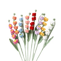 Baru elegan elegan wol bunga Puff Lily bunga lembah pola lentera lembut buket kecil untuk istri Hari Valentine