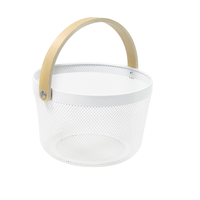 Panier en treillis métallique avec poignée, écologique, gain de place, forme ovale 27x18cm, organisateur de rangement pour cuisine, pique-nique, collecte d'œufs
