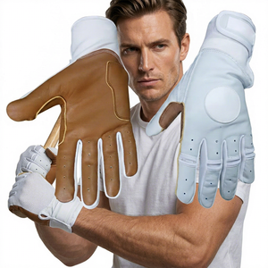 Gants de frappeur de baseball en cuir véritable de haute qualité, ambidextres, fermeture Velcro, durables, souples, légers, taille XL - Product Image 1