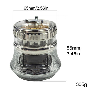 Nouveau moulin à herbes et à tabac en alliage de zinc électroplaqué, 4 couches, 80 mm, avec mecanisme à roue de <span class=keywords><strong>roulette</strong></span> et tiroir de pression, vente en gros - Product Image 6