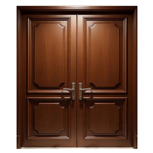 Porte française GA-54S en bois massif, double moulage, avec design courbé - Product Image 3