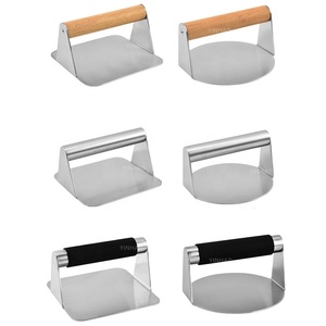 Presse à hamburgers professionnelle avec logo personnalisé, fabricant de galettes de hamburgers, presse à hamburgers en acier inoxydable 304, presse à hamburgers écrasés - Product Image 6