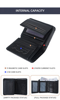 Dompet Pria Baellerry Desainer Portomonee Retro Trifold Kulit PU Tempat Kartu Dompet Mewah Tipis dengan Kantong Koin