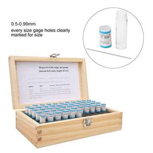 Juego de Calibres de Pasos de 50 Piezas, 0.5-0.99mm +/-0.001, <span class=keywords><strong>Paso</strong></span> de 0.01mm, en Caja de Madera, Juego de Pasos de Acero - Product Image 3