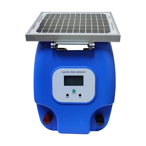 Chargeur de clôture solaire avec écran LCD, 1,5 Joule, portée de 5 milles, batterie au lithium et panneau solaire 5W - Product Image 1
