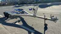 Remorque bateau en aluminium à essieux tandem de 21 pieds, facile à charger, pour bateau de 19 pieds
