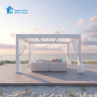 Pergola bioclimatique en aluminium thermolaqué SWEET HOME, toit à lames orientables, respectueuse de l'environnement, pour jardin extérieur, décorations de jardin