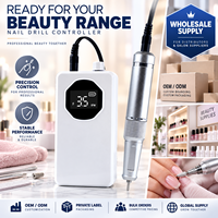 Perceuse à ongles portable sans fil rechargeable 45000 tr/min 85W pour manucure et pédicure professionnelle, vente en gros