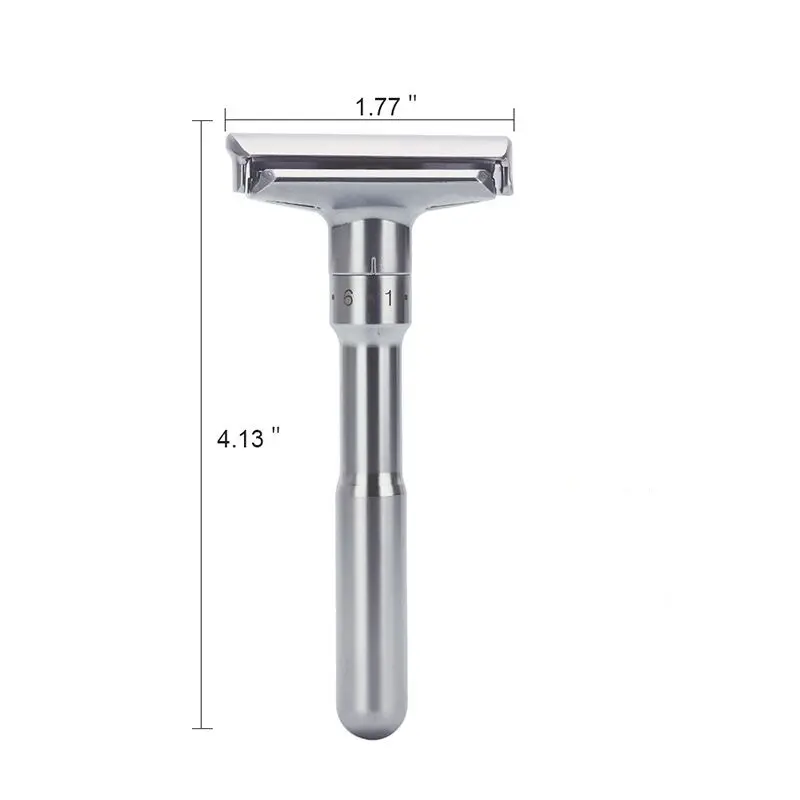 Safety Razor ajustável Double Edge aço inoxidável lâmina manual barbear Razor zinco liga material