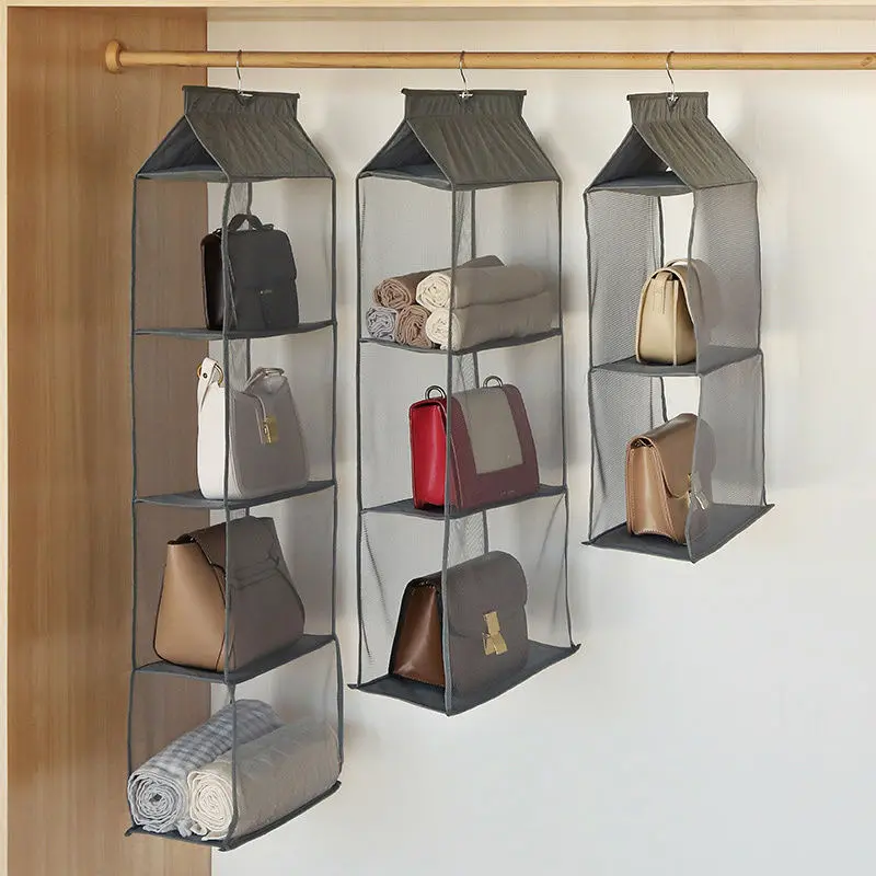 Folding Hanging Purse Handbag Organizer Storage Bag Larger Pockets Dustproof Hanging Purse Organizer For Wardrobe Closet