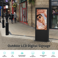 Monitor LCD Capacitivo de 55 Pulgadas con Soporte de Pie, Reproductor de Publicidad, Pantalla de Señalización Digital LCD, Kiosco, Tótem para Exteriores