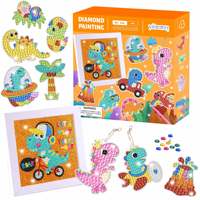 Peinture Diamant 5D Luhua Art pour Enfants, Style Libre, Licorne, Dessin Animé, Cadre en Bois Massif, Plateau Rond, Ensemble Porte-clés Fait Main