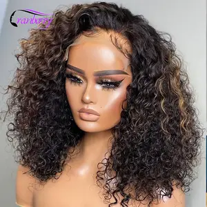 Perruque Bob Lace Front Wig brésilienne ondulée 10-12 pouces, perruque Remy vierge 100% cheveux humains, bon marché, offre spéciale