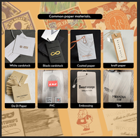 Étiquettes suspendues personnalisées en papier écologique pour vêtements, 7x6cm, 250-400g, ivoire, face convexe, pour vêtements, chaussures, sacs, avec logo de marque en relief