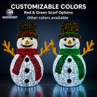 Hommes-Neiges Géants 3D LED en Métal pour Noël, Éclairage Extérieur Étanche IP65