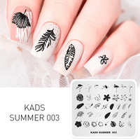 Plaques de tamponnage rectangulaires durables pour ongles, en acier inoxydable, pour l'été et la plage, outil de conception de motifs pour manucure en salon