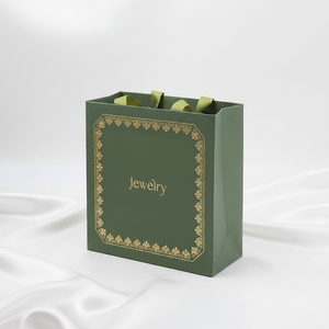 Juego de Empaque de Joyería de Lujo en Verde <span class=keywords><strong>Esmeralda</strong></span> con Logotipo Personalizado, Caja Rígida con Cajón y Bolsa a Juego para Collar y Anillo, Venta al Por Mayor - Product Image 4