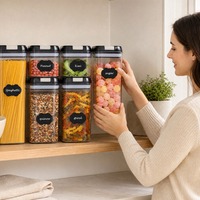 Conteneur à spaghetti, boîte de rangement pour pâtes avec étiquettes, pot de cuisine, pot de rangement pour nouilles pour étagère de cuisine