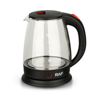 Bouilloire électrique RAF Smart 2L de haute qualité, transparente, sans BPA, intérieur en verre