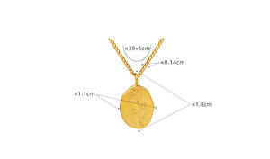 Collana con ciondolo a forma di fiore di rosa ovale in acciaio inossidabile placcato oro 18 carati di alta qualità regalo per la festa della figlia delle donne - Product Image 6