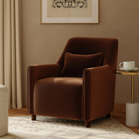 Fauteuil simple en bois massif de haute qualité, confortable, style moderne, pour salon, avec revêtement en tissu coton-lin blanc riz