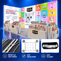 Stand d'exposition modulaire LED réutilisable, économique, sans outil, à montage rapide, détachable, pour les salons professionnels