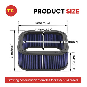 Filtro Aria per Moto Sostitutivo HD-1102 29437-01 29437-01A EO82A6 per <span class=keywords><strong>Harley</strong></span> V-ROD <span class=keywords><strong>VRSC</strong></span> 69CI 2002-2006 - Product Image 2