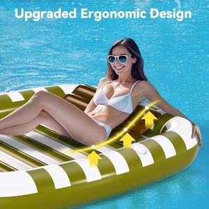 <b>Inflatable</b> PVC Floating Bed Swimming Pool for Adults pool lounger Backrest Water Mattress for Outdoor TanningLawn <b>Bathtub</b> - Product Image 5