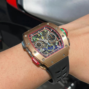 Luxury Men's Rose Gold Chronograph Skeleton Automatic <b>Watch</b> with Sapphire Crystal High-Quality Sports Mechanical Wristwatch - Product Image 1