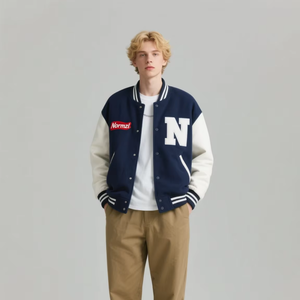 College Baseball Jacke Männer Plus Varsity Jacken Benutzer definiertes Logo Stickerei Benutzer definierte Baseball jacke - Product Image 3