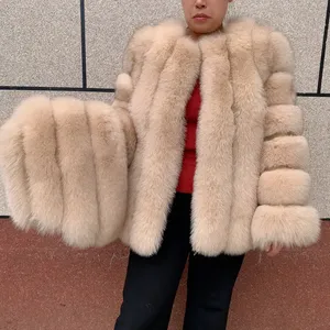 Cappotto Invernale <span class=keywords><strong>da</strong></span> <span class=keywords><strong>Donna</strong></span> con Cappuccio in Vera Pelliccia di Volpe, Giacca Invernale in Pelle con Pelliccia Naturale - Product Image 4