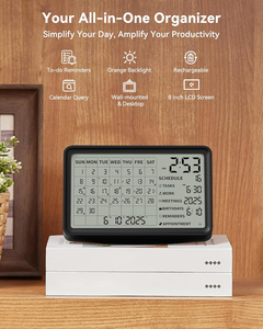 <b>Digital</b> Radio Alarm <b>Clock</b> Wireless Snooze Table Thermometer Electronic Smart Desktop Large Day Date Calendar <b>Digital</b> Wall <b>Clock</b> - Product Image 3