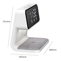 Pengisi Daya Nirkabel Cepat dengan Tampilan Jam Digital, Output 15W, Pengisi Daya Ponsel Portabel, Pengisi Daya Ponsel OEM Langsung dari Pabrik