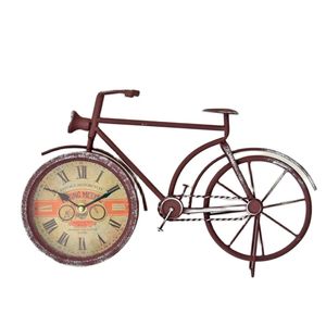 Orologio da Parete in Ferro Battuto a Forma di Bicicletta in Stile Country Americano - Product Image 1