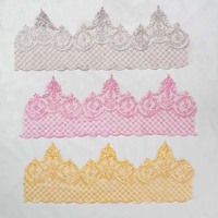 Bordure en dentelle à sequins brodée sur mesure, 100% polyester, largeur 22 cm, YUGU YG-4371 pour robe de soirée