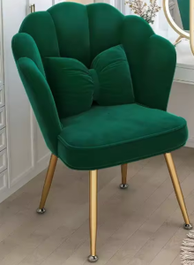 Best Sale Modern Plush Gold Casual Armchair Beauty Dresser Makeup Chair Dorm Apartment Hotel Bedroom Backrest <b>Stool</b> - Product Image 5