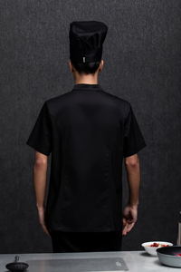 Chaqueta de Chef Unisex de Manga Corta con Cierre de Botones, de Lona de Poliéster Transpirable, Uniforme de Cocina para Hotel - Product Image 4