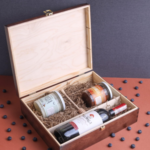 Boîte à <span class=keywords><strong>vin</strong></span> en <span class=keywords><strong>bois</strong></span> marron déco créative avec fermoir 3 bouteilles porte-<span class=keywords><strong>vin</strong></span> en <span class=keywords><strong>bois</strong></span> naturel bouteille de <span class=keywords><strong>vin</strong></span> boîte-cadeau de Pâques - Product Image 2