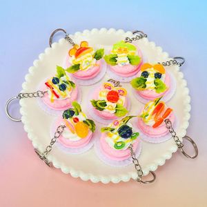 Cake Keychains for Women Men Girls DIY Material 3D Cute Cartoon Food <b>Key</b> <b>Chain</b> - Product Image 4