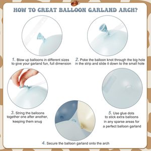 YACHEN 124個入り カウボーイ ダスティブルー カウ バルーン ガーランド アーチキット カウボーイ ベビーシャワー ウェスタンテーマ 誕生日パーティー デコレーション用 - Product Image 5