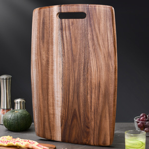 Acacia <b>Wood</b> Cutting Board Rectangle With Handle Kitchen Chopping <b>Block</b> - Product Image 1