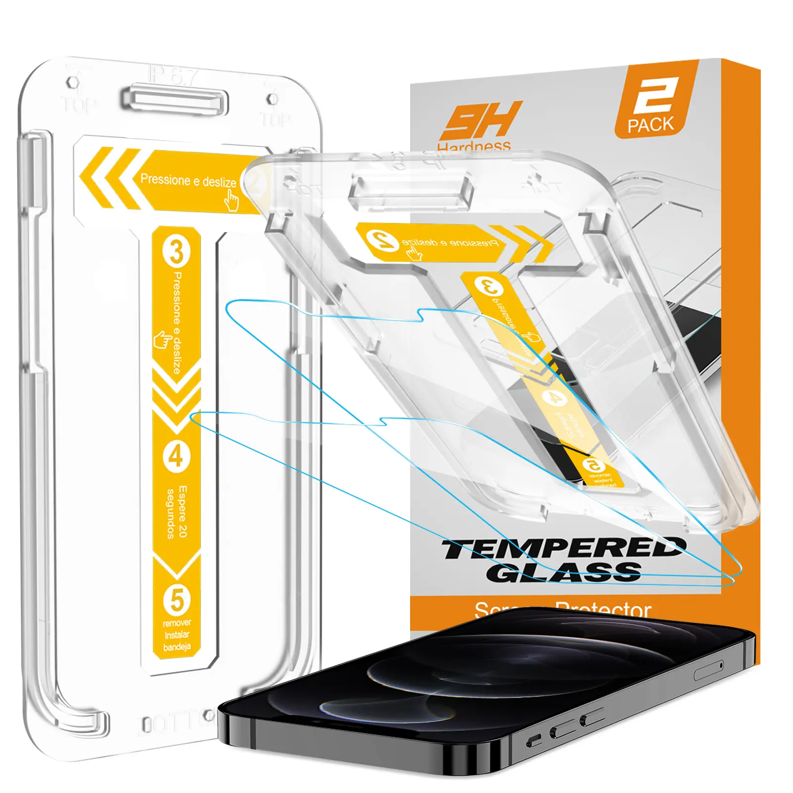 For iPhone 12 Pro Max Screen Protector Tempered Glass Mobile Phone Accessory Protection Ultra-thin 2 Pack