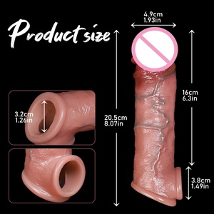 Funda de Silicona para Pene con Anillo para el Pene, Dildo Realista, Extensor de Pene para Hombres, Alargamiento del Pene, Retraso de la Eyaculación, Mejora de las Erecciones - Product Image 4