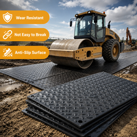 Tapis de protection au sol pour équipement lourd Waytop 1220x2440mm PE 180 tonnes noir, antidérapant, résistant au feu et à l'huile