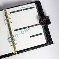Portefeuille à anneaux A7 personnalisé, organiseur d'argent, classeur budgétaire, planificateur, couverture en cuir, carnet de notes, poche, bleu bébé, mini, petit